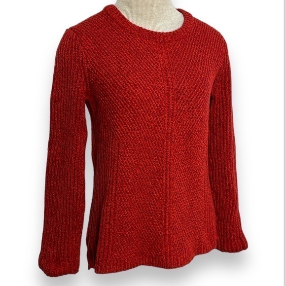 Madewell Red Knit Sweater Women's Size Small Crewneck High Low Hem - Picture 1 of 14